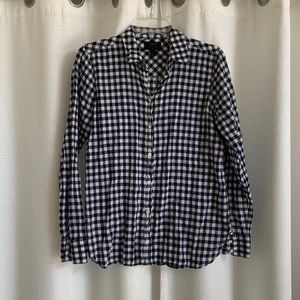 J Crew navy plaid button down